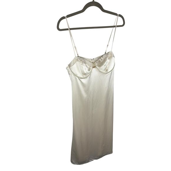 CAMI NYC Dorthea Midi Dress Satin Pearl Embellished Party Wedding Classy Sz 10 - Picture 5 of 12